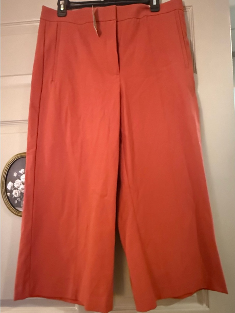 NWT Ann Taylor Wide Leg cropped Pants in Coral. Size 12p